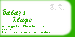 balazs kluge business card